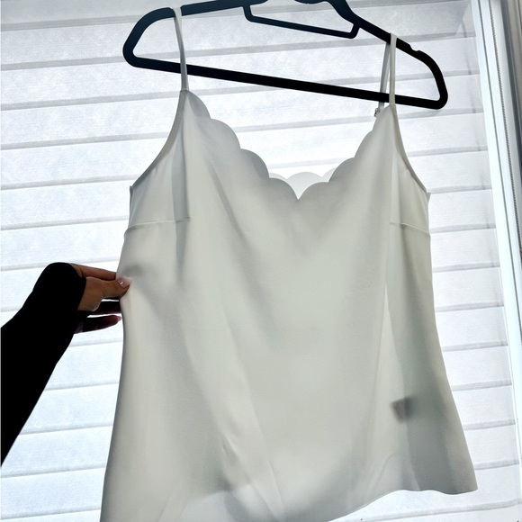Scalloped Ted Baker Tank in white. - Picture 1 of 5